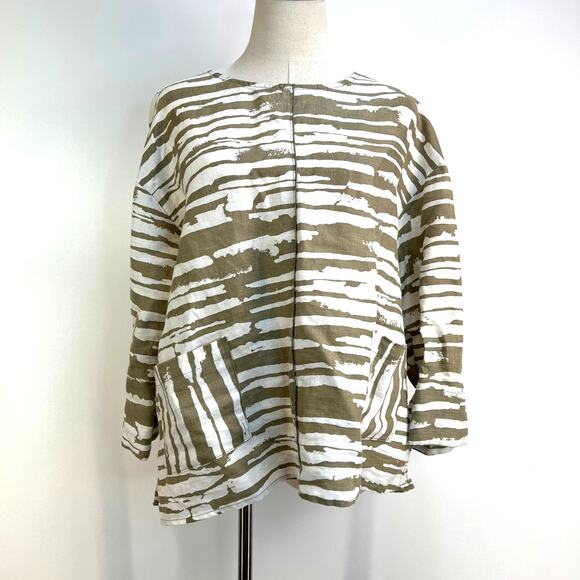 Habitat Linen Printed Top Stripes - Picture 1 of 9